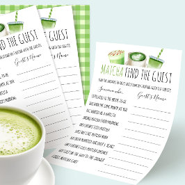 Matcha Bridal Shower Game Find The Guest Card チラシ