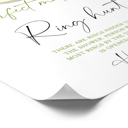 Matcha bridal shower Ring hunt game ポスター (角)