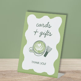 Matcha Cards & Gifts Bridal Shower Green Tea 台座サイン