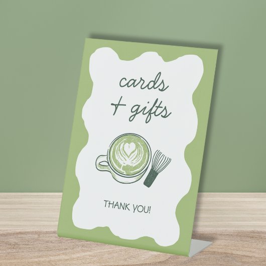 Matcha Cards & Gifts Bridal Shower Green Tea 台座サイン