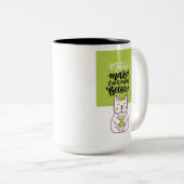 Matcha cat funny cup ツートーンマグカップ (正面右)