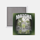 Matcha Chill & Thrill – Dekoratives Trenddesign マグネット (正面/裏面)