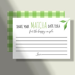 Matcha Couples Shower Game Date Idea Card プレイスカード