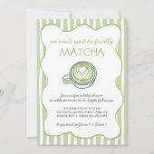 Matcha Green Tea Hand Drawn Baby Shower 招待状 (正面)