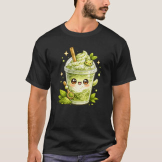 Matcha Green Tea Iced Latte Kawaii T-Shirt Tシャツ