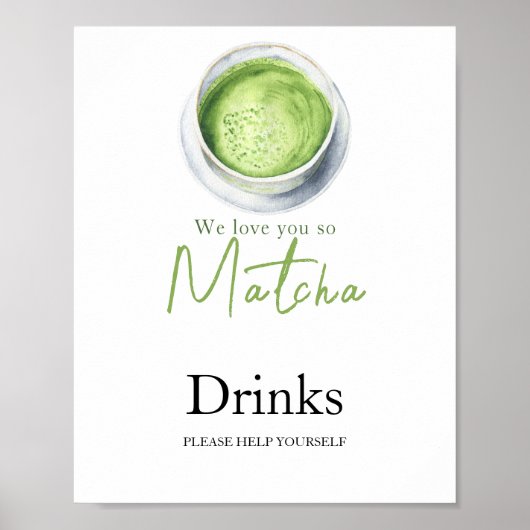 Matcha Latte Baby shower - Drinks ポスター (正面)