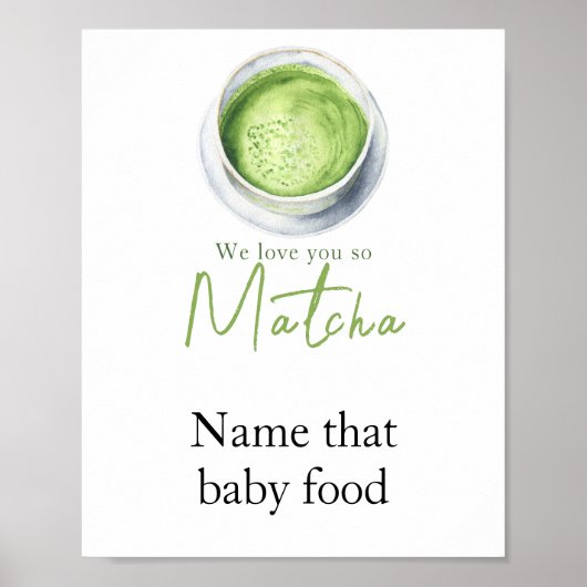 Matcha Latte Baby shower - Name that baby food ポスター (正面)