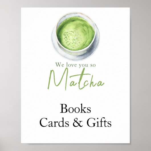 Matcha Latte - Books, Cards and gifts baby shower ポスター (正面)