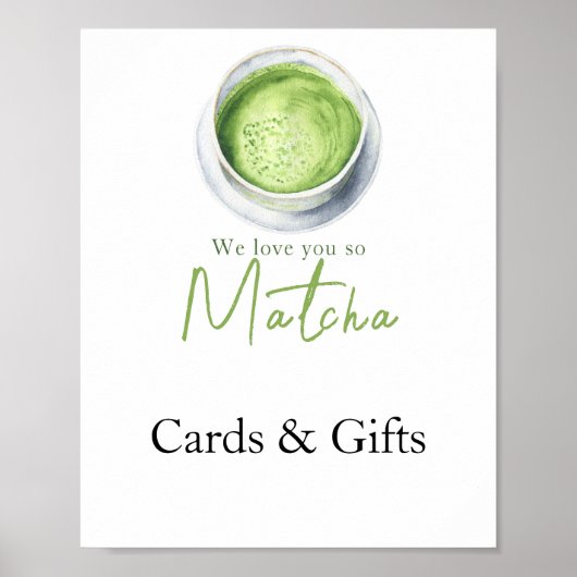 Matcha Latte Cards and gifts baby shower ポスター (正面)