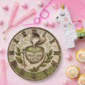 Matcha Latte Japanese Tea Lover Kitchen Decor ペーパープレート (パーティー)