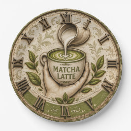 Matcha Latte Japanese Tea Lover Kitchen Decor ペーパープレート