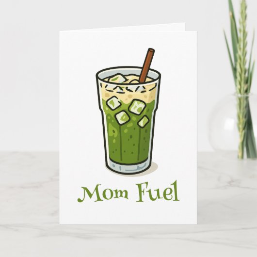 Matcha Latte Mom Fuel Funny Retro Birthday カード (正面)