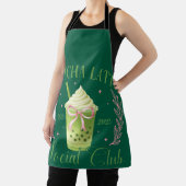 Matcha Latte Social Club Pink and Dark Green Apron エプロン (インサイチュ)