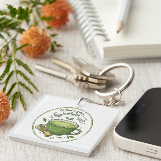 Matcha Lover Acrylic Keychain キーホルダー (正面右)