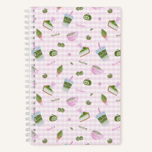 Matcha Lover Pink ノートブック (正面)