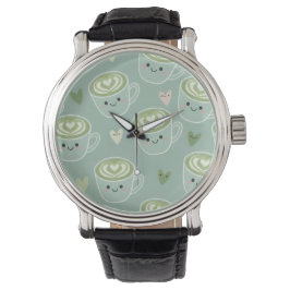 Matcha Moments Watch – Kawaii Green Tea Latte Time 腕時計