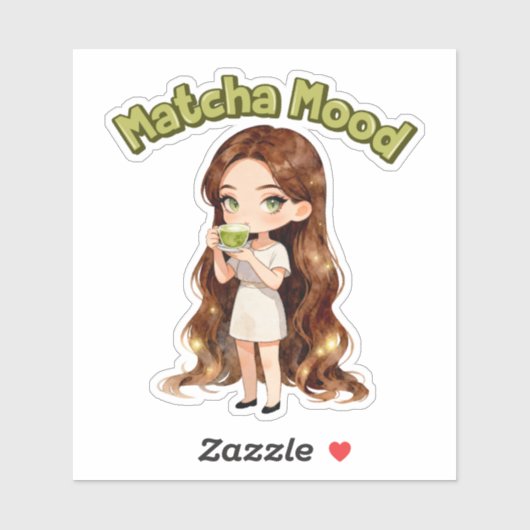 Matcha Mood Aesthetic Design Cute Green Tea Vibes シール (シート)