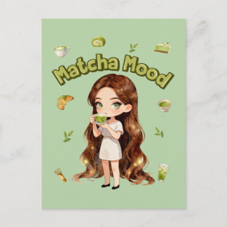 Matcha Mood Aesthetic Design Cute Green Tea Vibes ポストカード