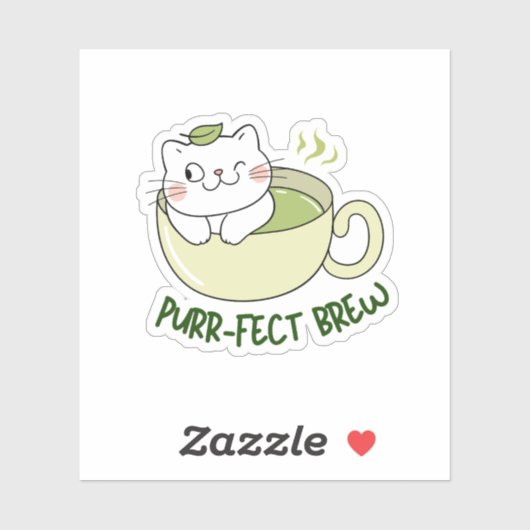 Matcha Purrfect Brew Cat シール (シート)