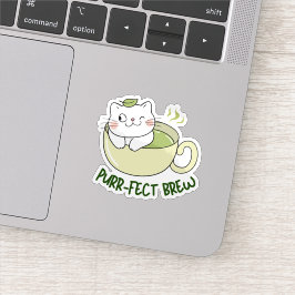 Matcha Purrfect Brew Cat シール