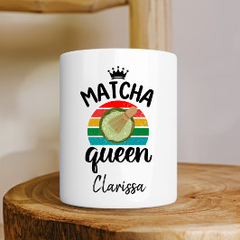 Matcha queen rétro vintage sunset コーヒーマグカップ