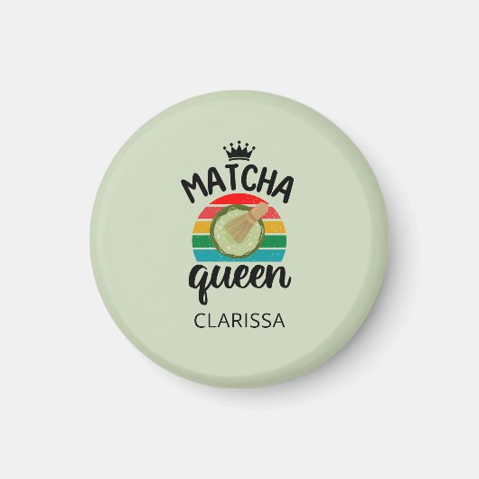 Matcha queen rétro vintage sunset マグネット (正面)