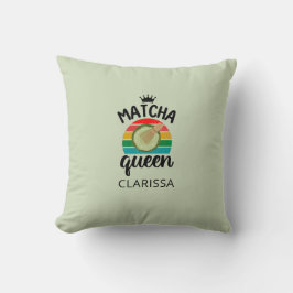 Matcha queen rétro vintage sunset prénom クッション