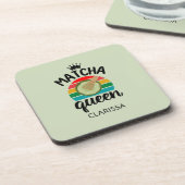 Matcha queen rétro vintage sunset prénom コースター (左側)