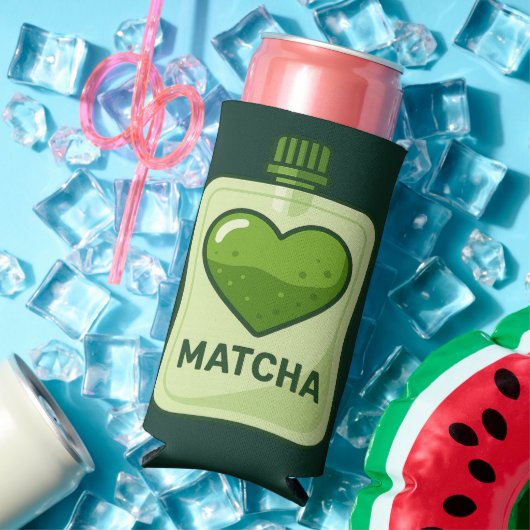 Matcha Serum Pouch with Heart Design スリム缶クーラー (インサイチュ 夏)