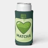 Matcha Serum Pouch with Heart Design スリム缶クーラー (Seltzer正面)