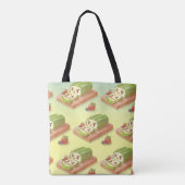 Matcha Swiss Roll: Iron T Green Tea Cake Art トートバッグ (裏面)