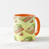 Matcha Swiss Roll: Iron T Green Tea Cake Art マグカップ (正面右)