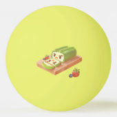 Matcha Swiss Roll: Iron T Green Tea Cake Art 卓球ボール (正面)