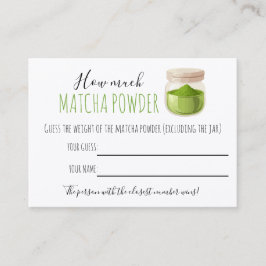 Matcha Theme Party Game Guessing Card プレイスカード