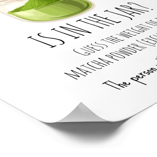 Matcha Theme Party Game Sign ポスター (角)