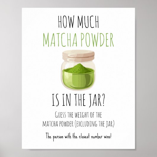 Matcha Theme Party Game Sign ポスター (正面)