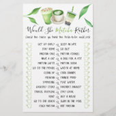 Matcha Themed Shower Bridal Shower Game Card チラシ (正面)