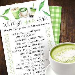 Matcha Themed Shower Bridal Shower Game Card チラシ