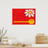 Matchbox Wall Art Yellow Flower Design - Vintage ポスター (キッチン)