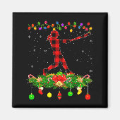 Matching Buffalo Plaid Softball Srts Christmas Paj マグネット (正面)