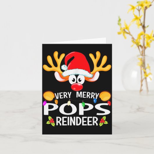 Matching Christmas Very Merry Ps Reindeer  カード (黄色い花)