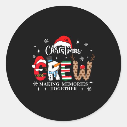 Matching Family Christmas Crew Making Memories Tog ラウンドシール (正面)