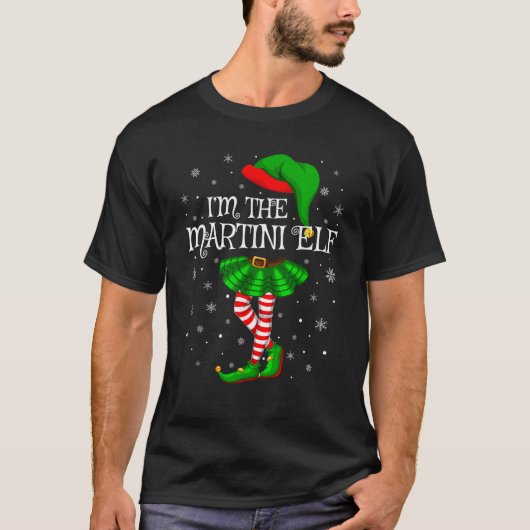 Matching Family Group I m The Martini Elf Christma Tシャツ (正面)