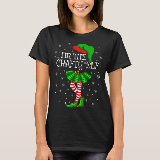 Matching Family Group I'm The Crafty Elf Christmas Tシャツ (正面)