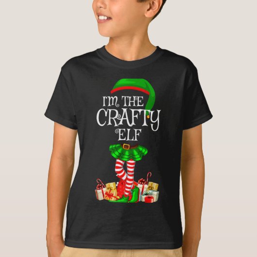 Matching Family Group I'm The Crafty Elf Christmas Tシャツ (正面)