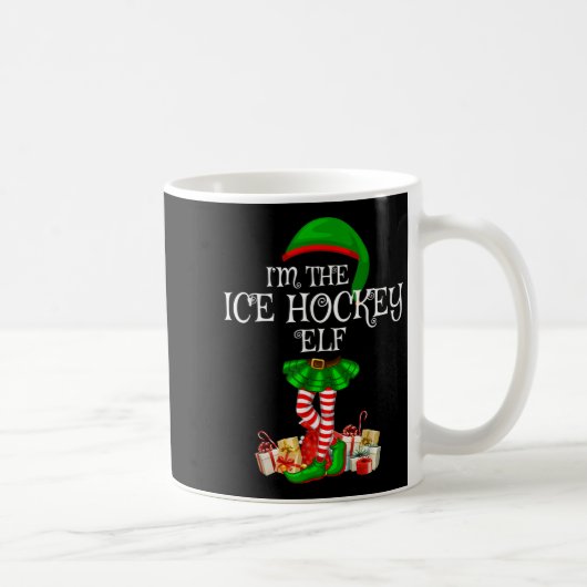 Matching Family Group I'm The Ice Hockey Elf Chris コーヒーマグカップ (右)