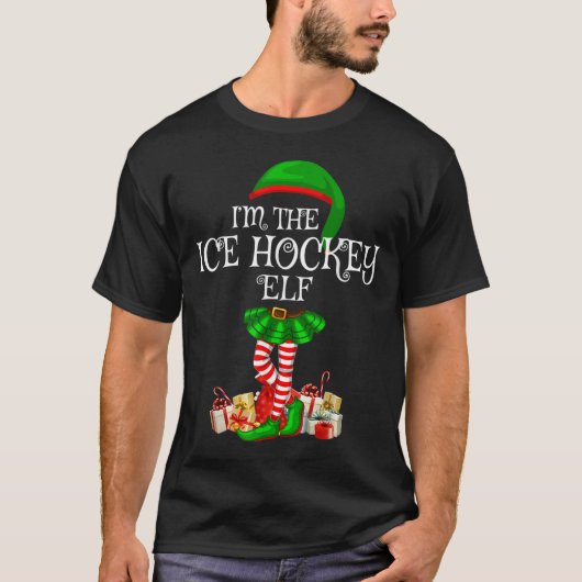 Matching Family Group I'm The Ice Hockey Elf Chris Tシャツ (正面)