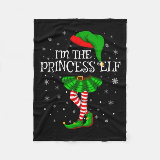 Matching Family Group I'm The Princess Elf Christm フリースブランケット (正面)