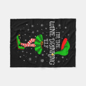 Matching Family Group I'm The Wine Drinking Elf Ch フリースブランケット (正面(横))