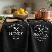 Matching Family Kitchen Aprons with Custom Names エプロン